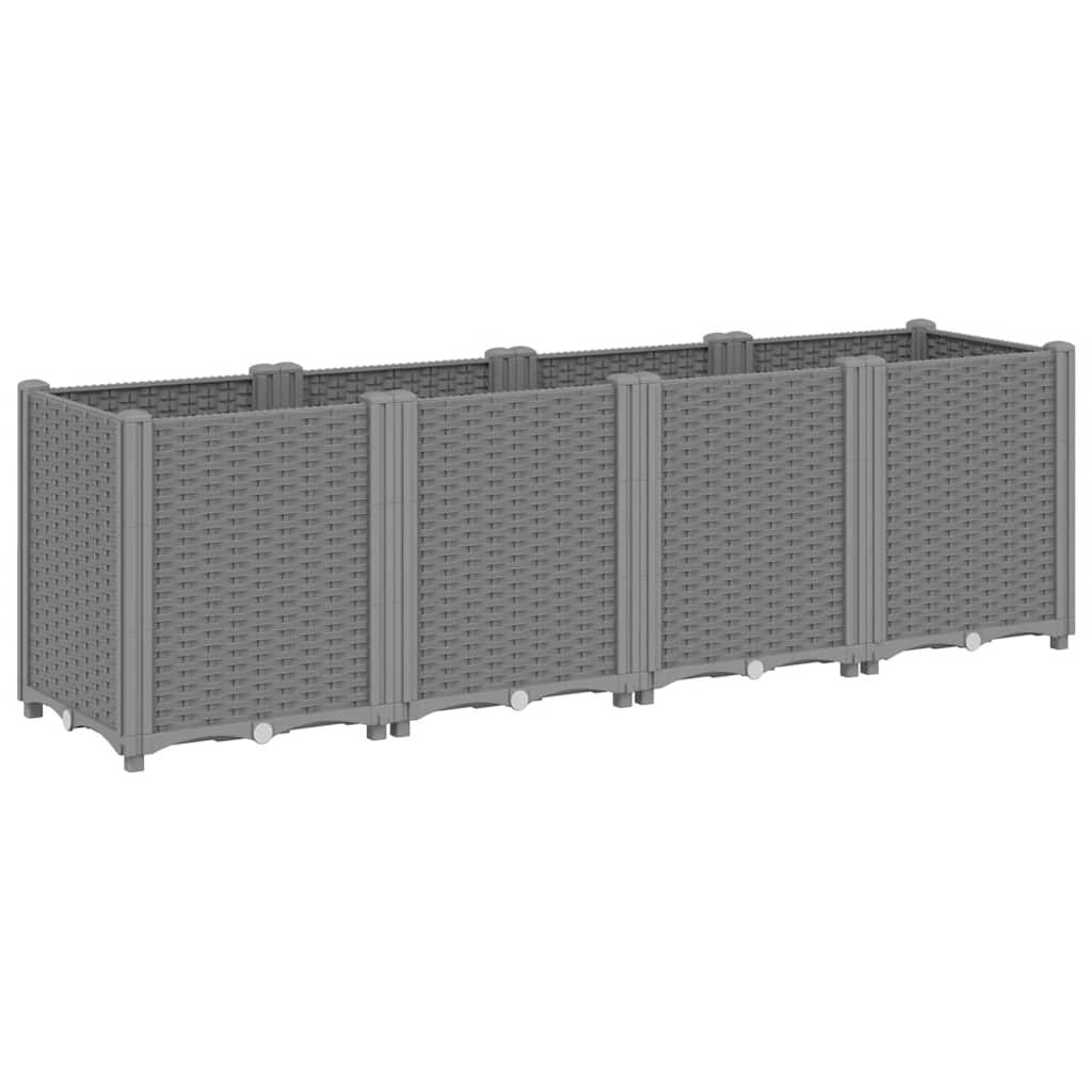 Plantekasse lysegrå 160x40x53 cm PP