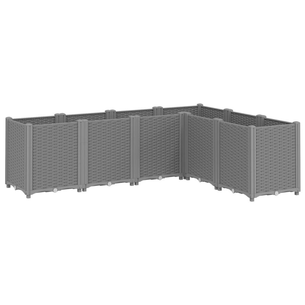 Plantekasse lysegrå 160x120x53 cm PP