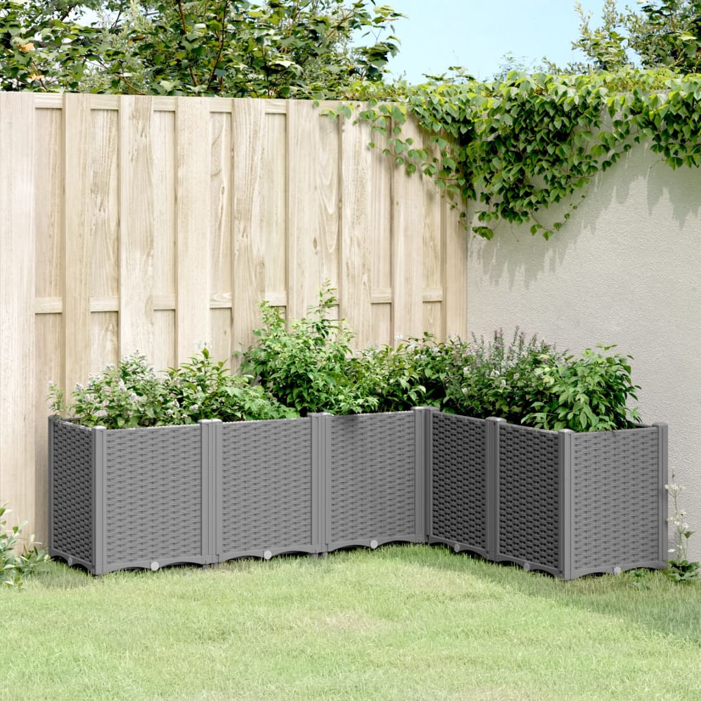 Plantekasse lysegrå 160x120x53 cm PP