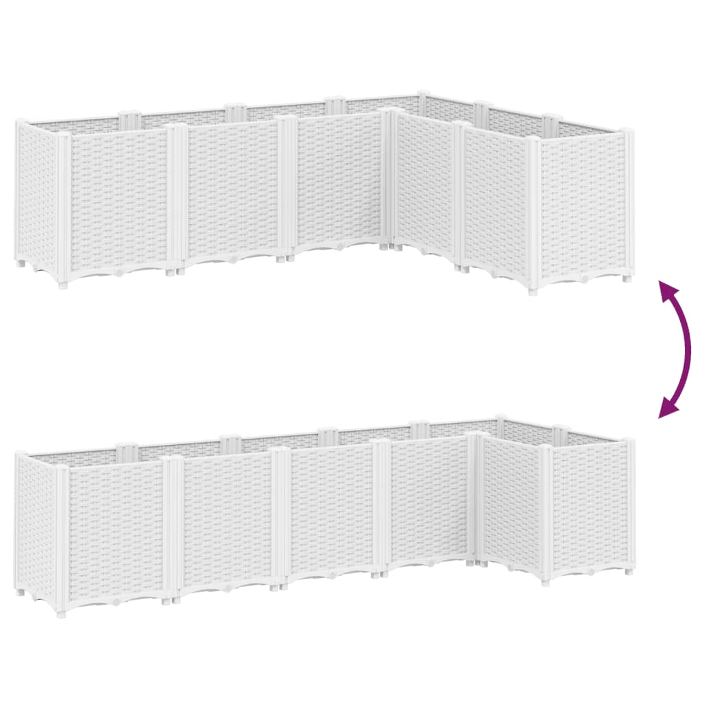 Plantekasse hvit 160x120x53 cm PP