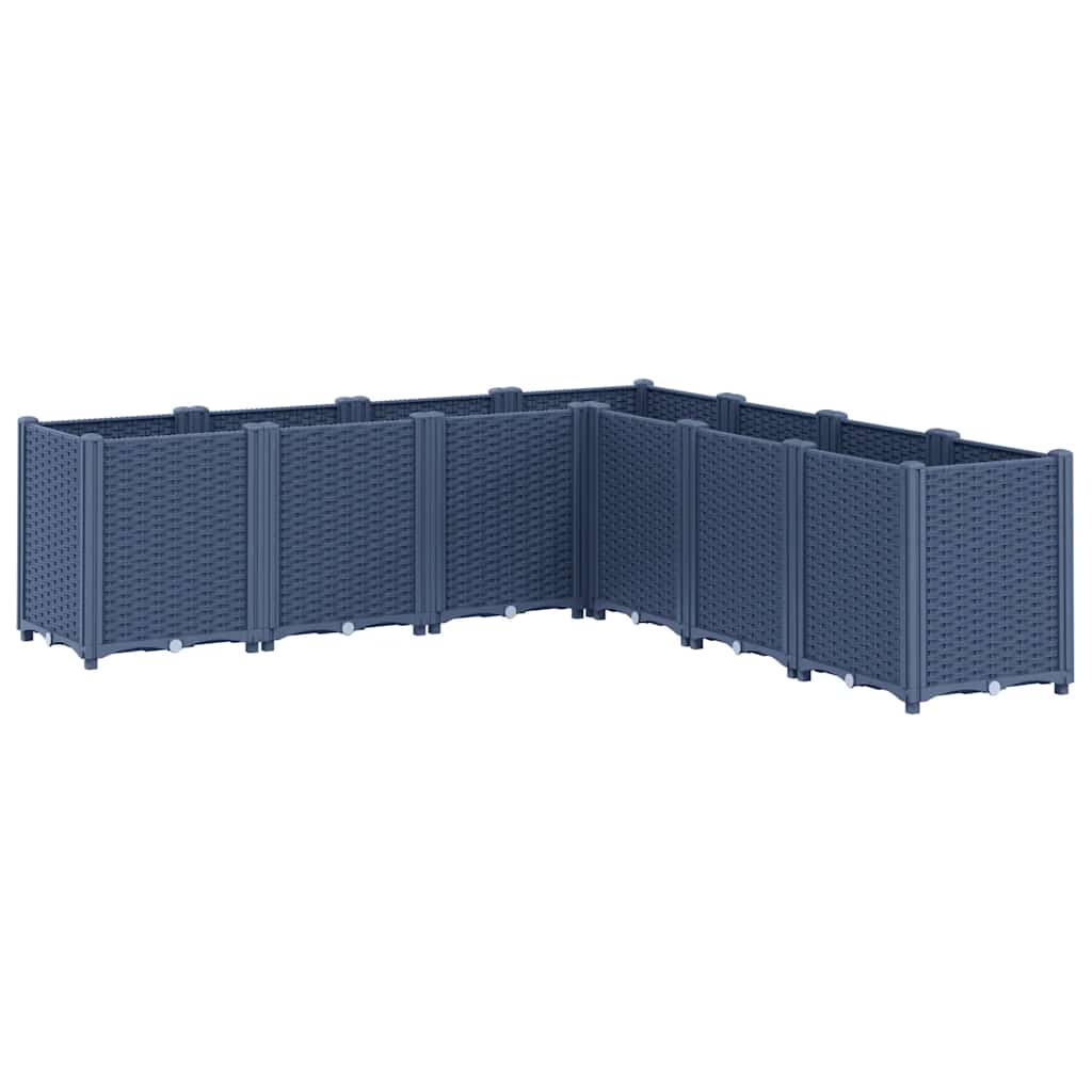 Plantekasse blågrå 160x160x53 cm PP