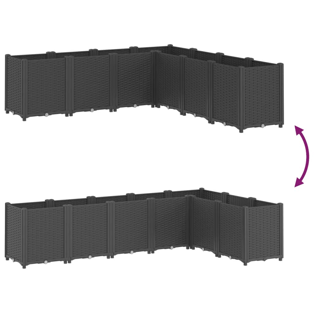 Plantekasse svart 160x160x53 cm PP