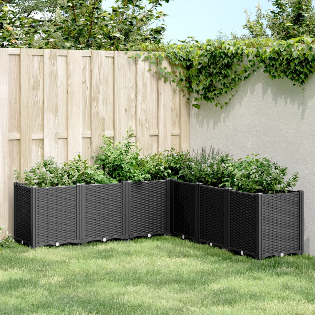 Plantekasse svart 160x160x53 cm PP