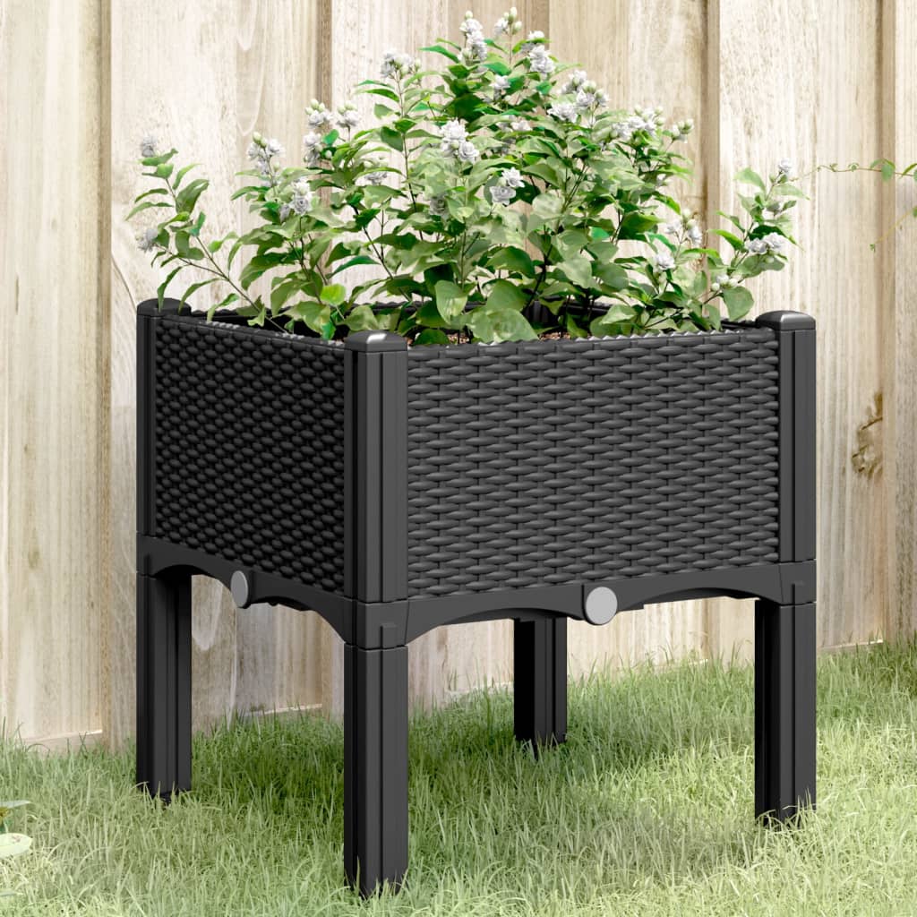Plantekasse med ben svart 40x40x42 cm PP