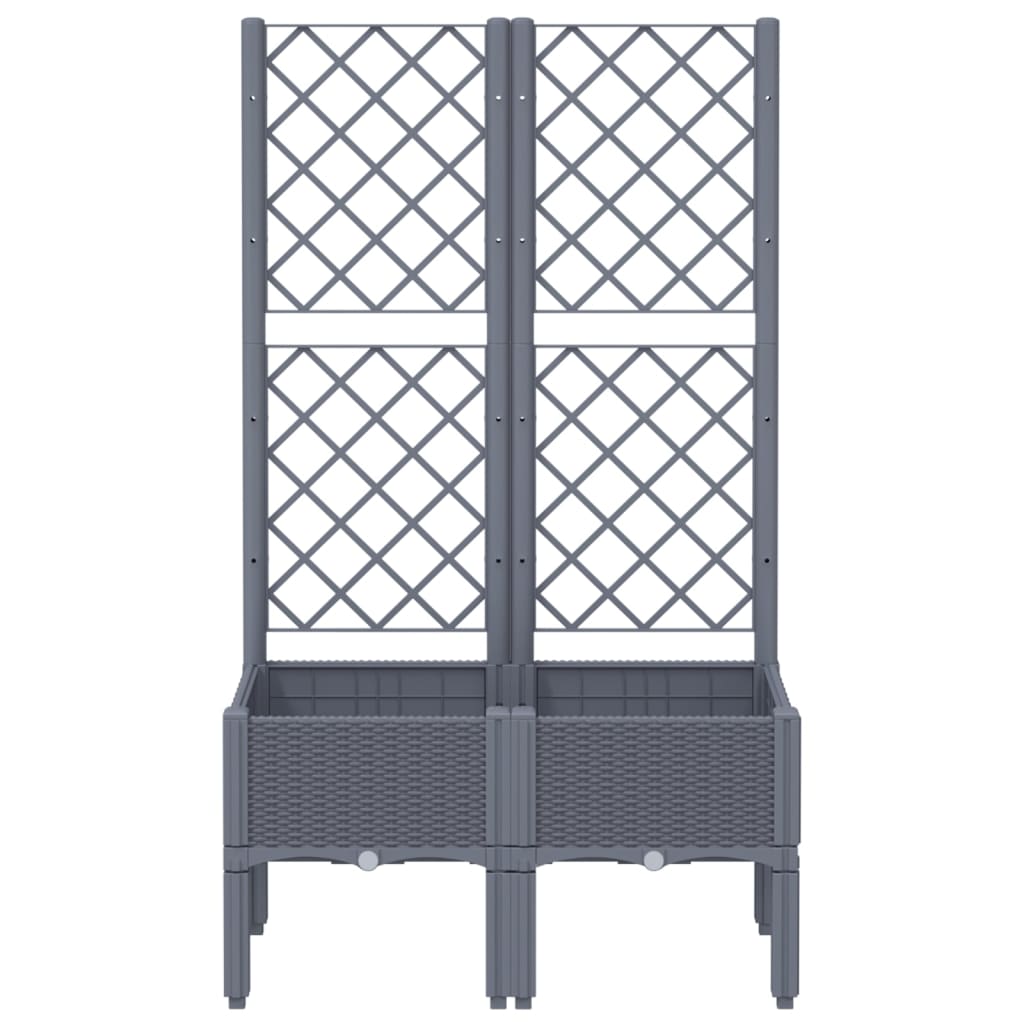 Plantekasse med espalier blågrå 80x40x142 cm PP
