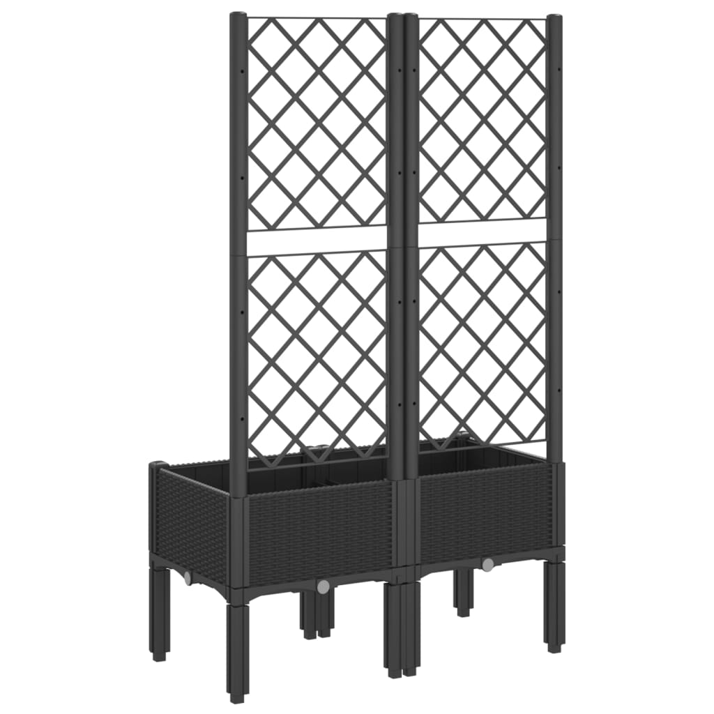 Plantekasse med espalier svart 80x40x142 cm PP