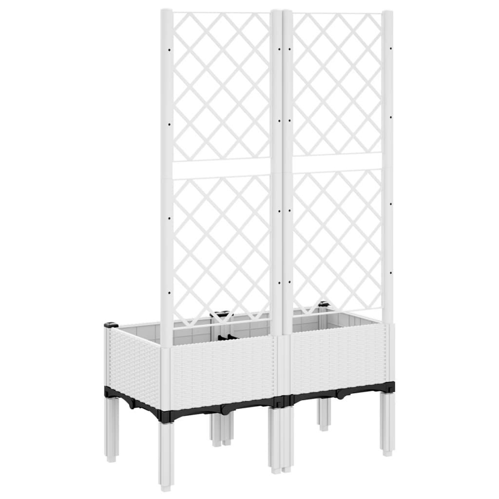 Plantekasse med espalier hvit 80x40x142 cm PP