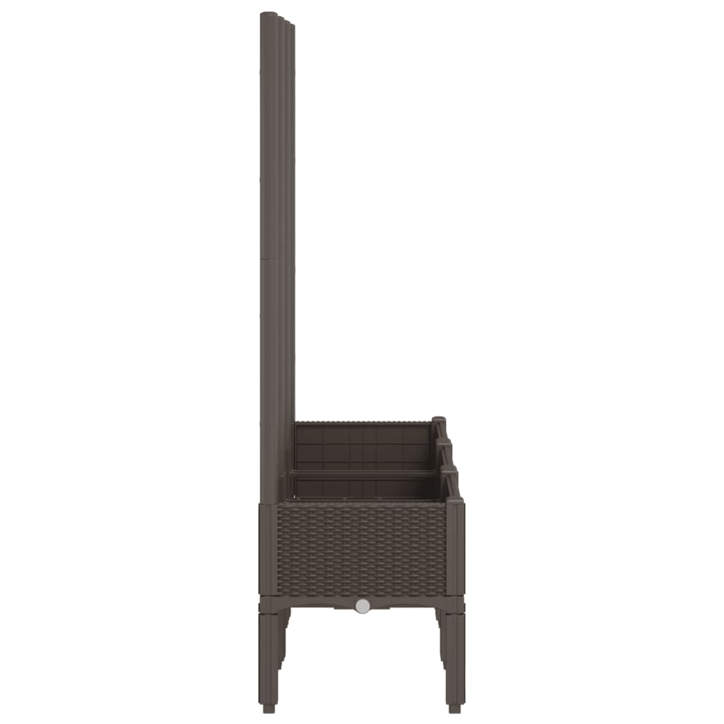 Plantekasse med espalier brun 120x40x142 cm PP