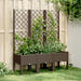 Plantekasse med espalier brun 120x40x142 cm PP