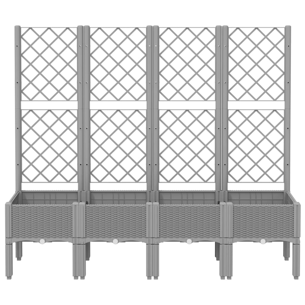 Plantekasse med espalier lysegrå 160x40x142 cm PP