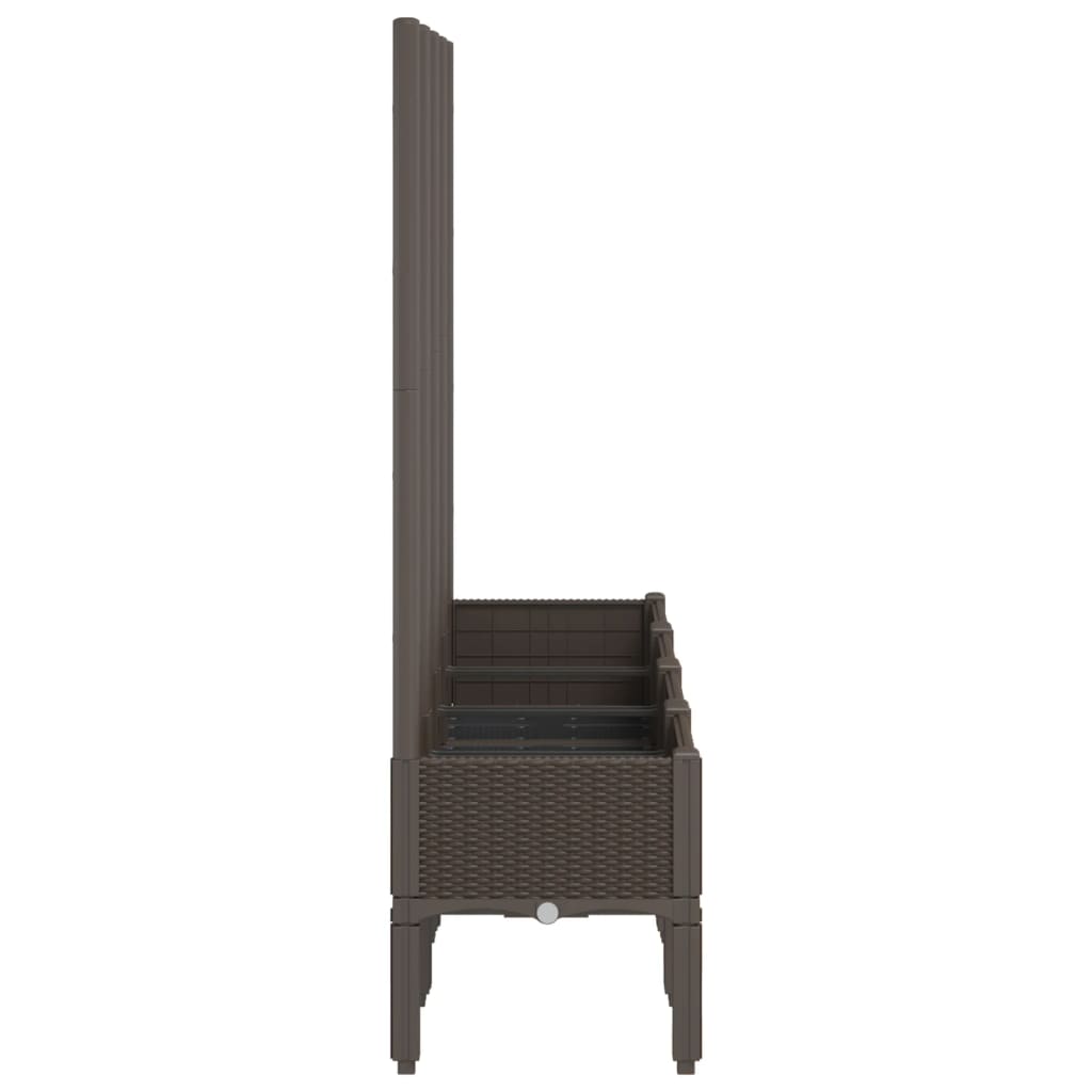 Plantekasse med espalier brun 160x40x142 cm PP