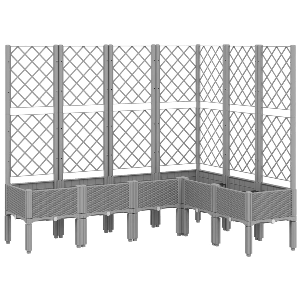 Plantekasse med espalier lysegrå 160x120x142 cm PP