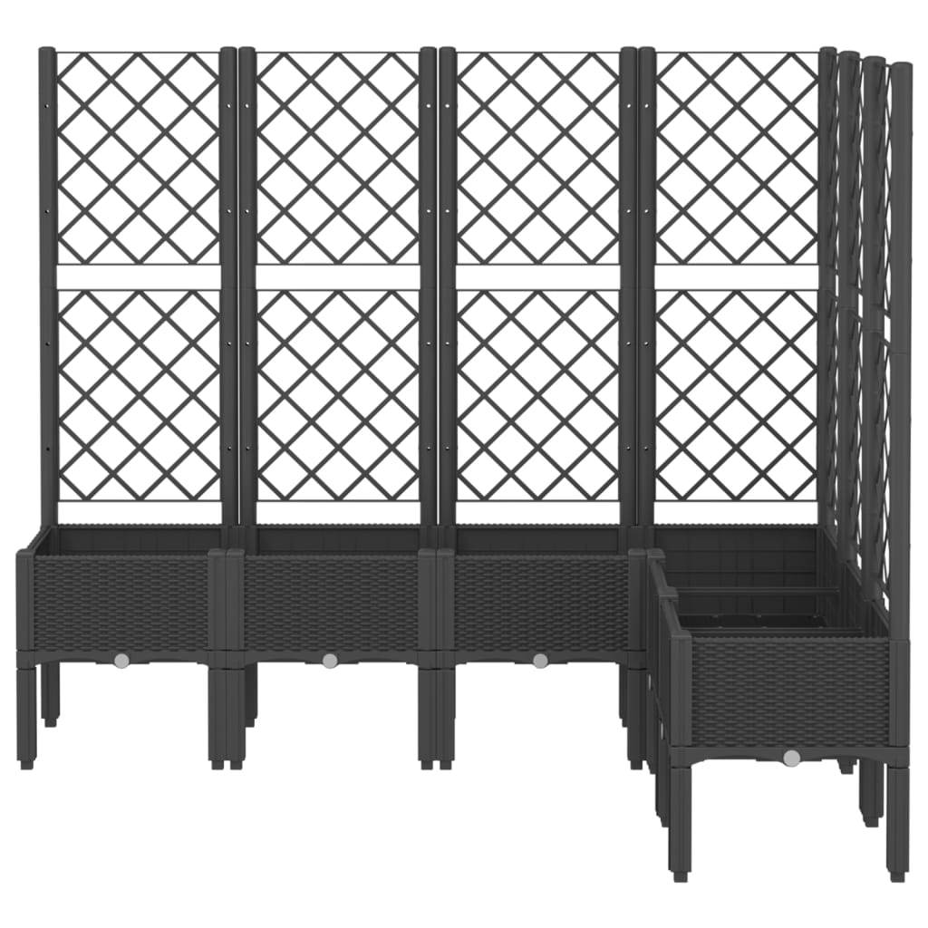 Plantekasse med espalier svart 160x120x142 cm PP
