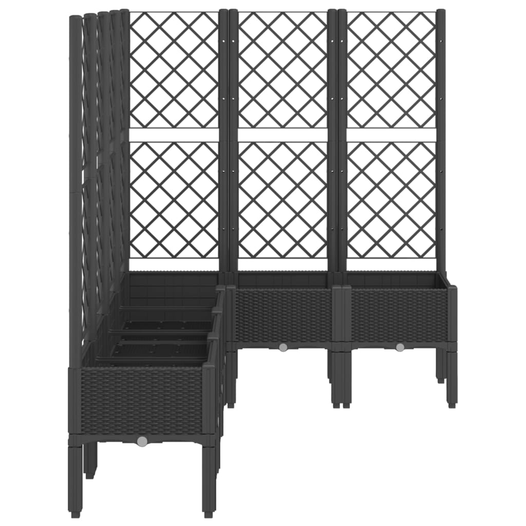 Plantekasse med espalier svart 160x120x142 cm PP