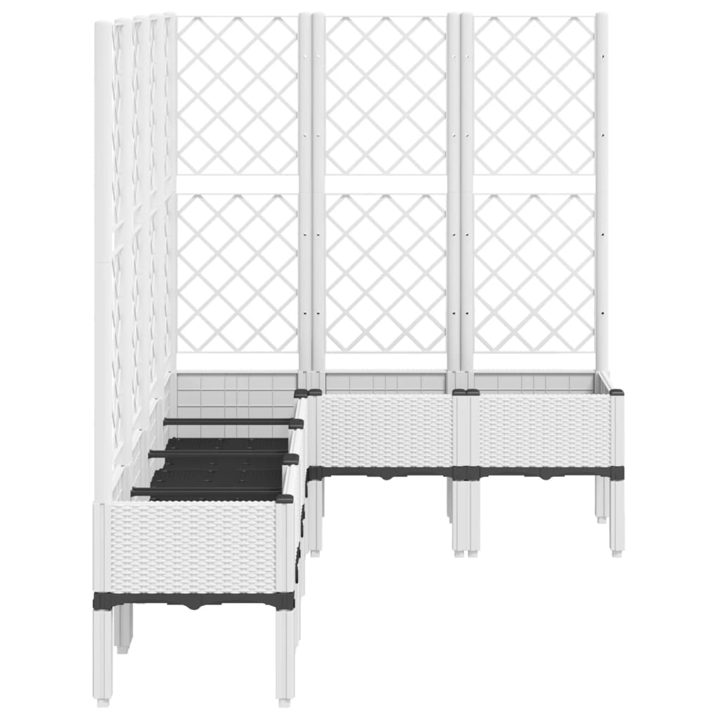 Plantekasse med espalier hvit 160x120x142 cm PP