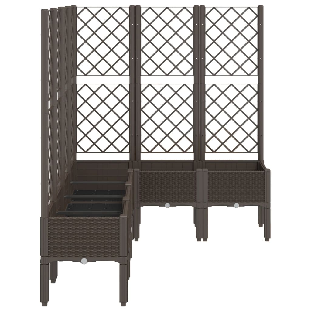 Plantekasse med espalier brun 160x120x142 cm PP
