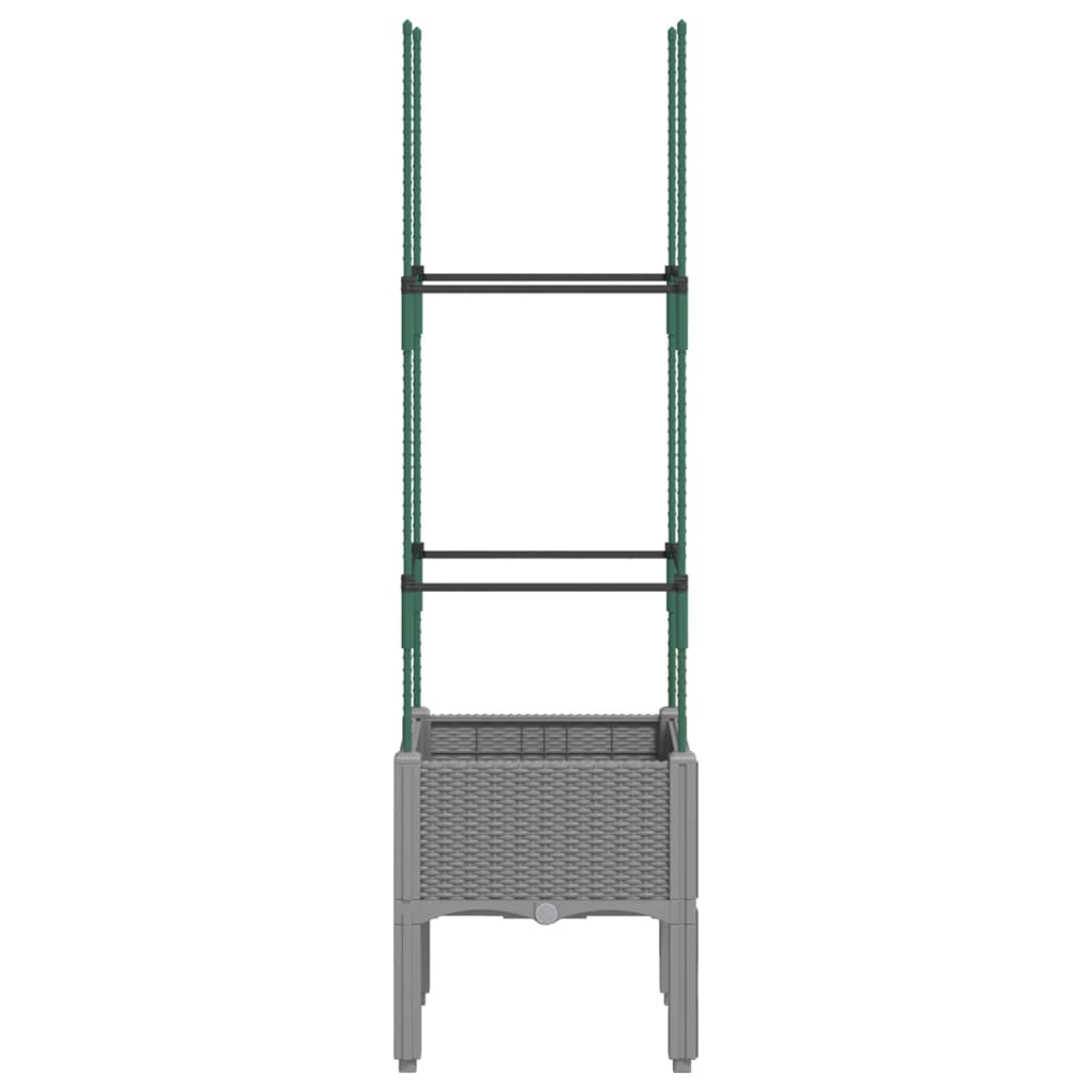 Plantekasse med espalier lysegrå 40x40x142,5 cm PP