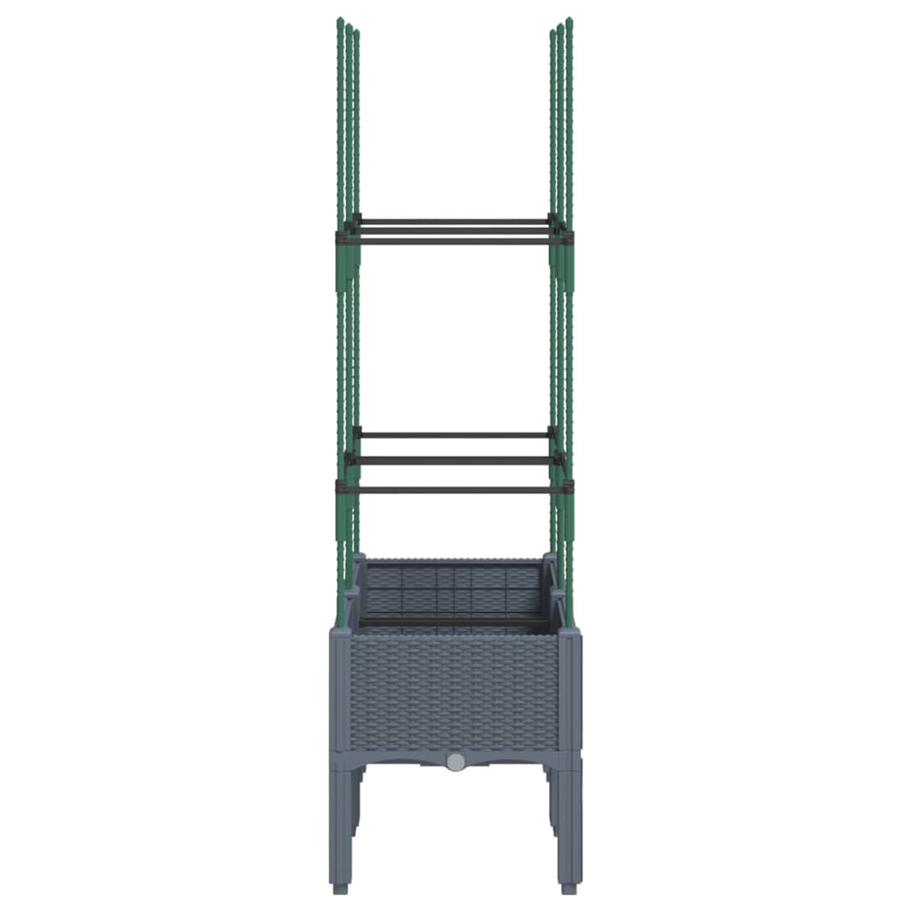Plantekasse med espalier blågrå 80x40x142,5 cm PP