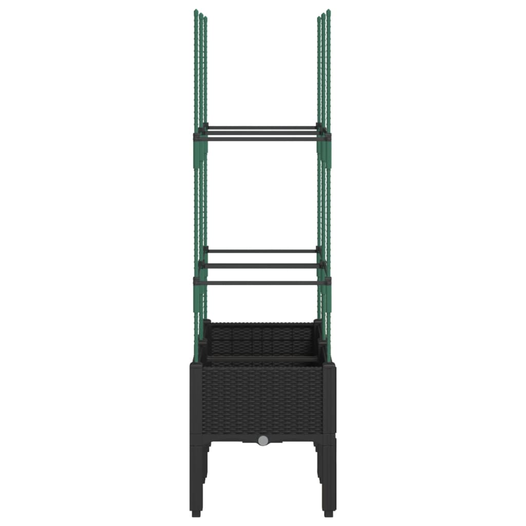 Plantekasse med espalier svart 80x40x142,5 cm PP