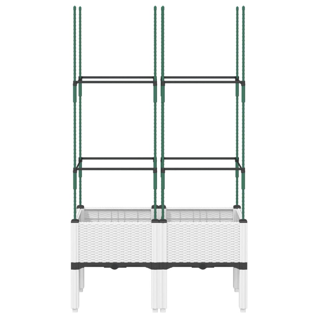 Plantekasse med espalier hvit 80x40x142,5 cm PP