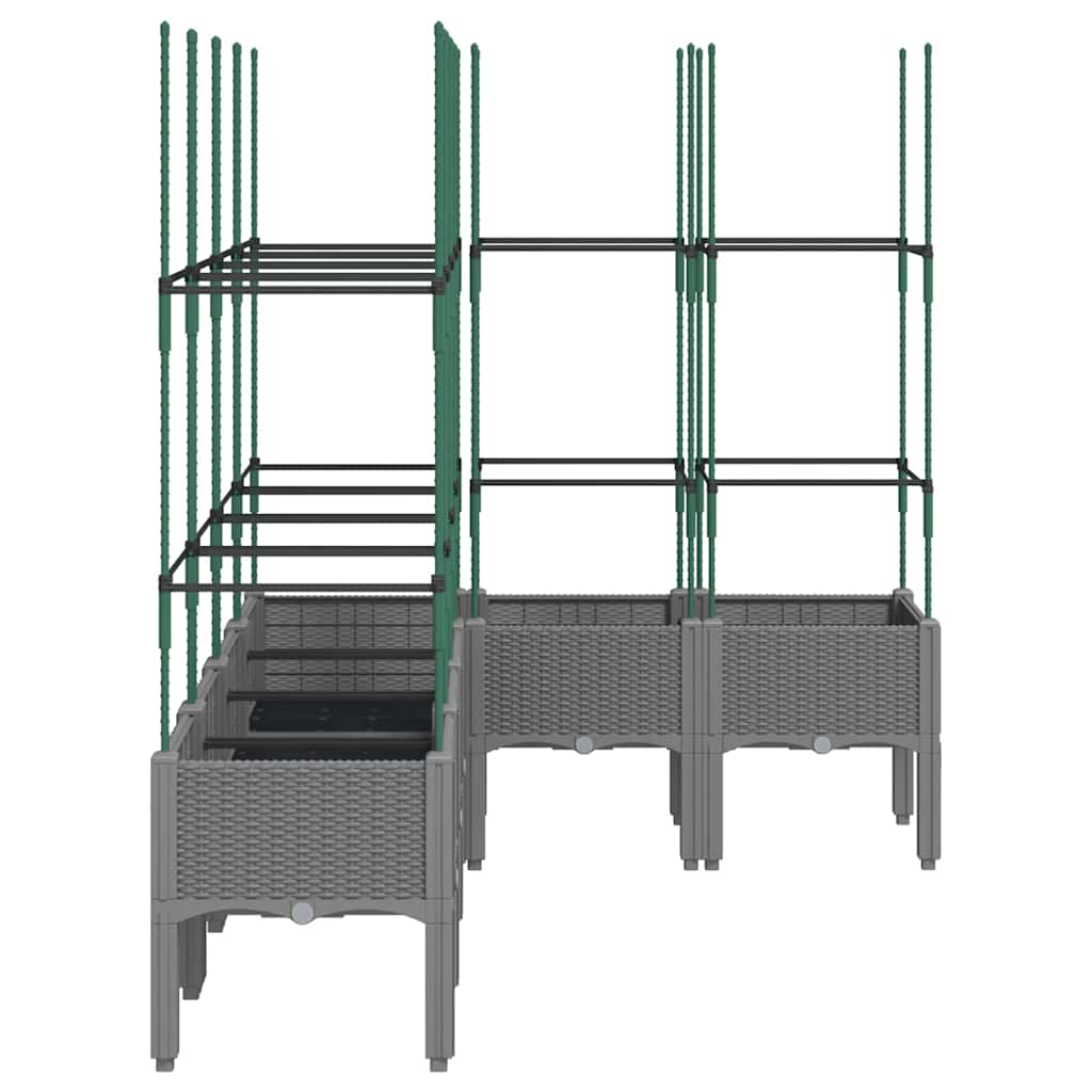 Plantekasse med espalier lysegrå 160x120x142,5 cm PP