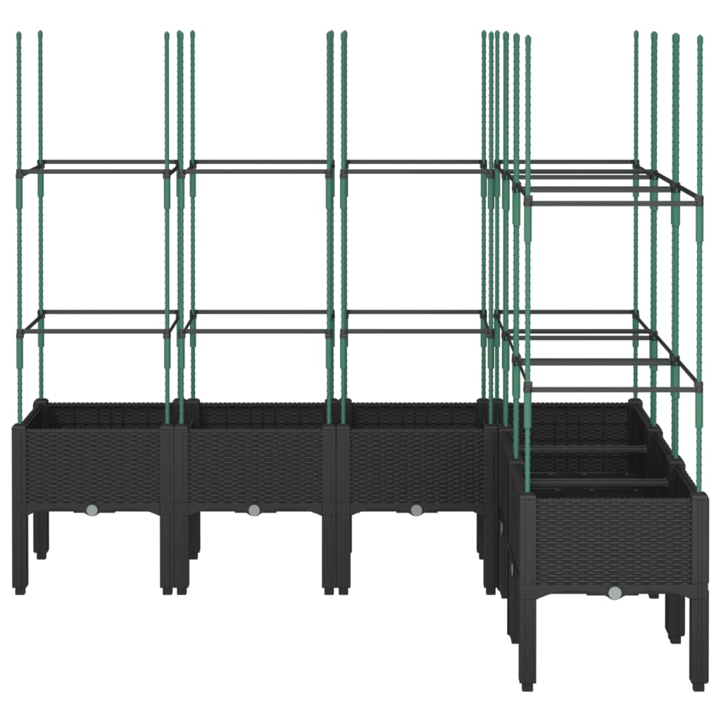 Plantekasse med espalier svart 160x120x142,5 cm PP