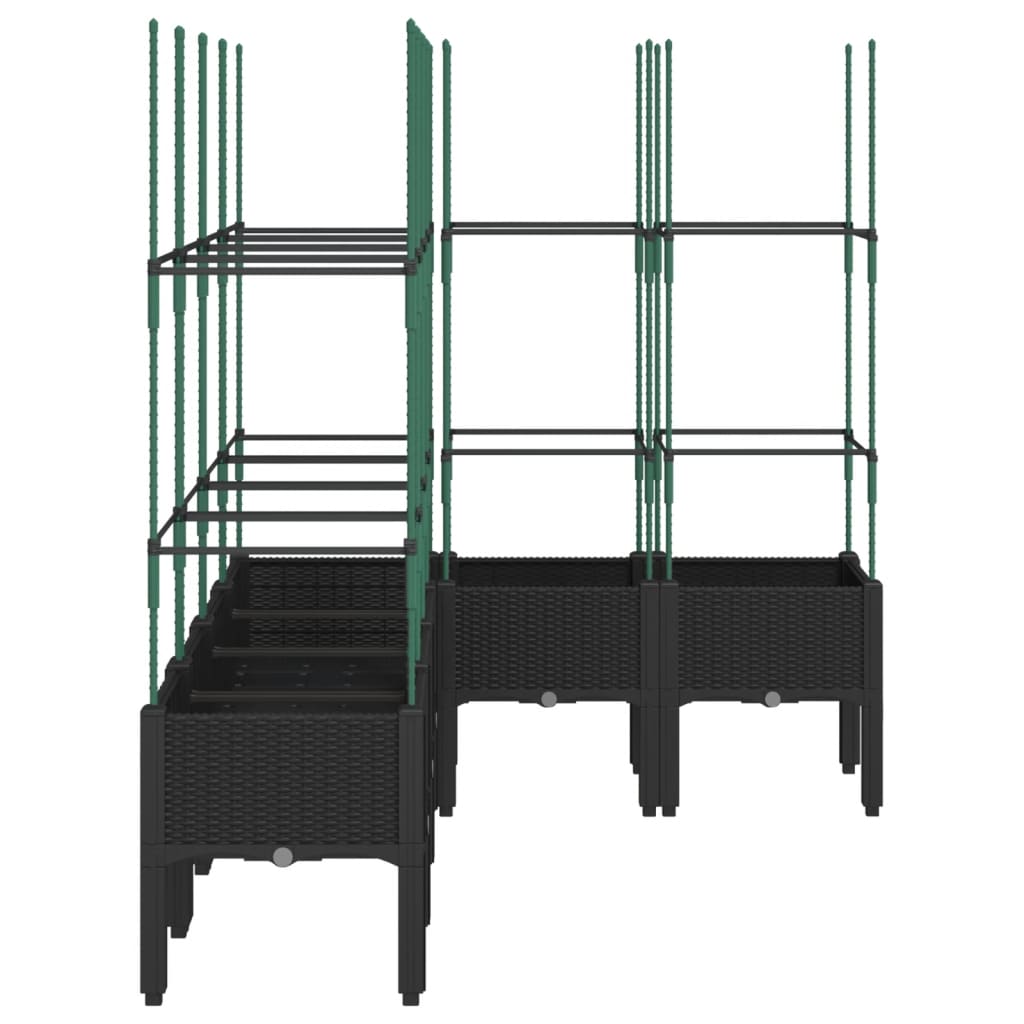 Plantekasse med espalier svart 160x120x142,5 cm PP