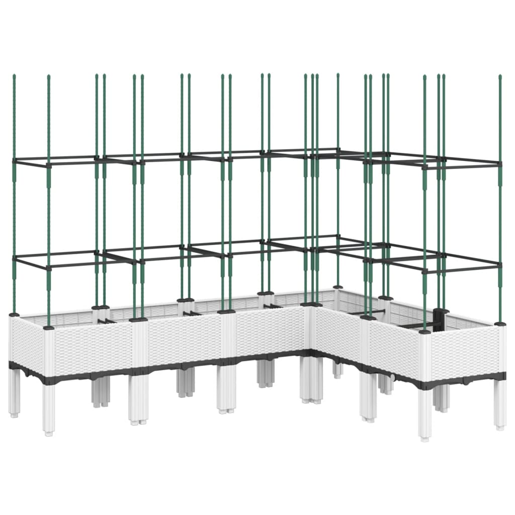 Plantekasse med espalier hvit 160x120x142,5 cm PP