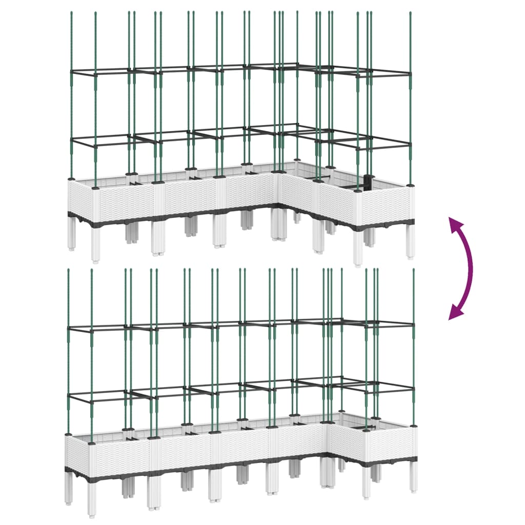 Plantekasse med espalier hvit 160x120x142,5 cm PP
