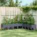 Plantekasse med espalier blågrå 200x160x142,5 cm PP