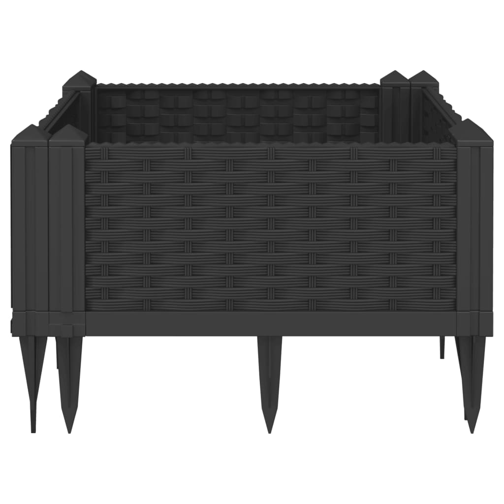 Plantekasse med plugger svart 42,5x42,5x28,5 cm PP