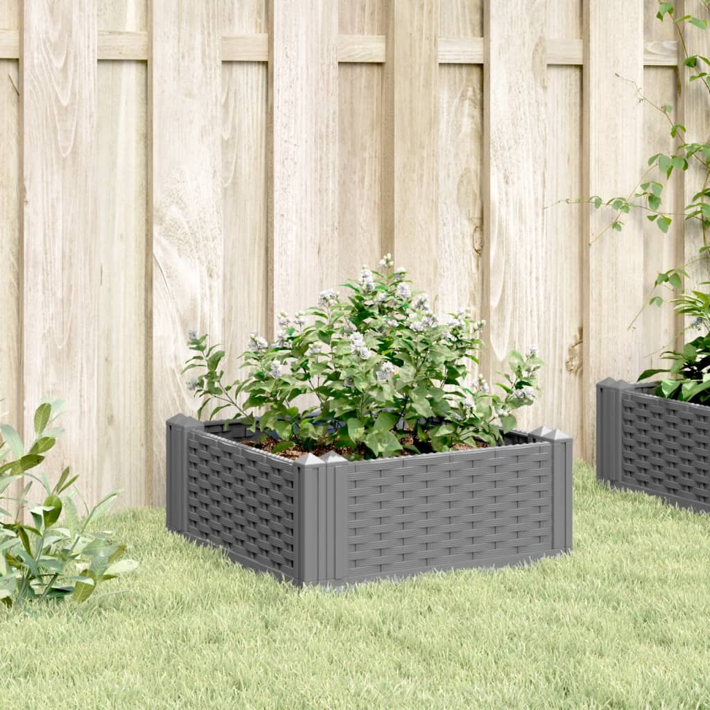 Plantekasse med plugger lysegrå 42,5x42,5x28,5 cm PP
