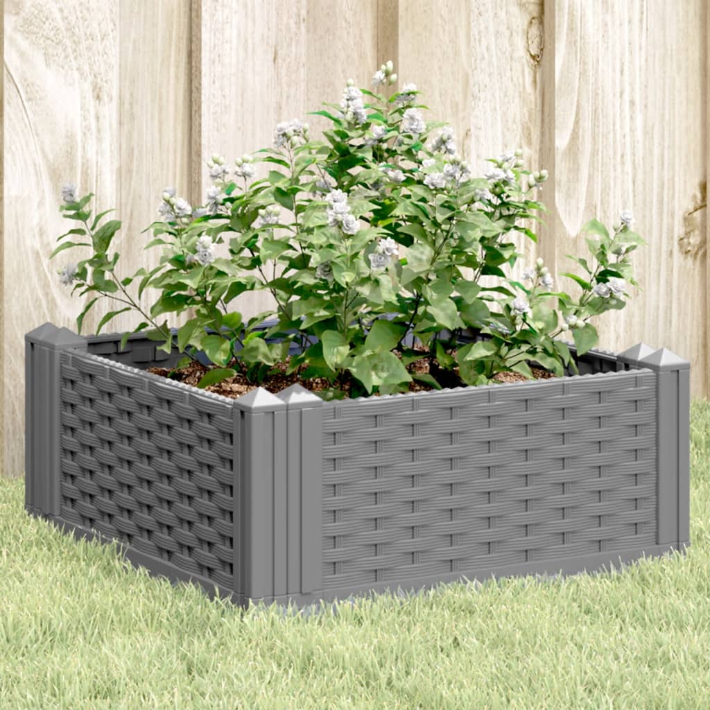 Plantekasse med plugger lysegrå 42,5x42,5x28,5 cm PP