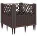 Plantekasse med plugger brun 43,5x43,5x43,5 cm PP