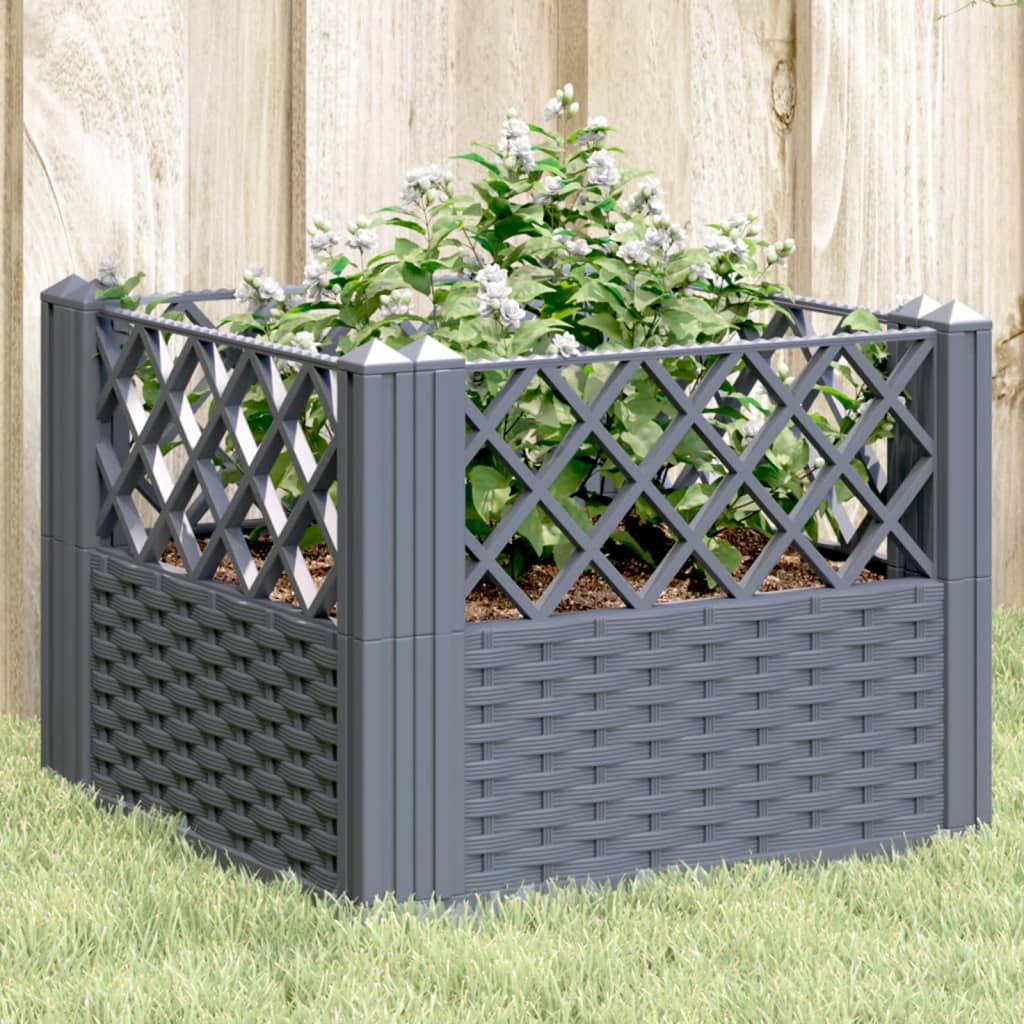 Plantekasse med plugger blågrå 43,5x43,5x43,5 cm PP