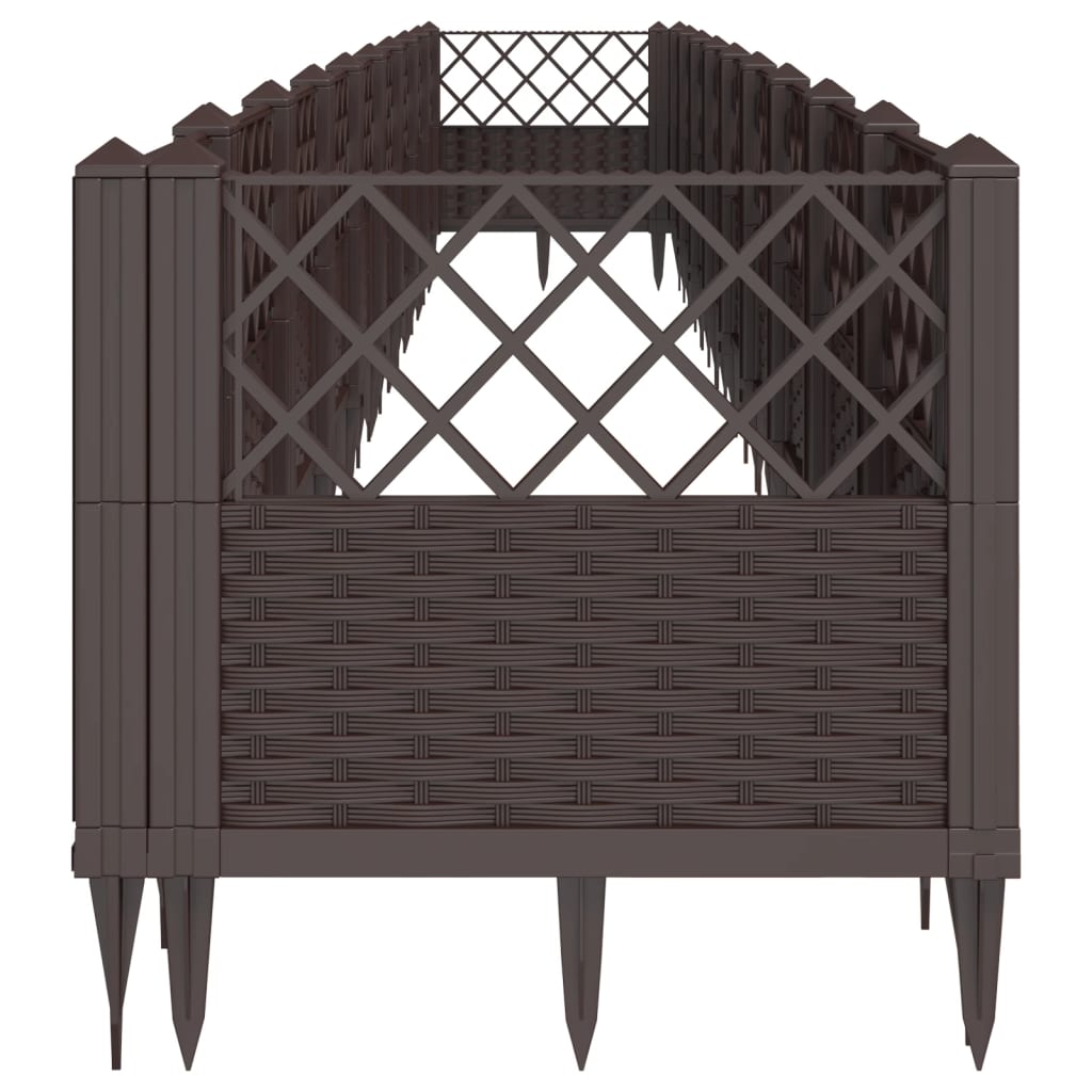 Plantekasse med plugger brun 363,5x43,5x43,5 cm PP