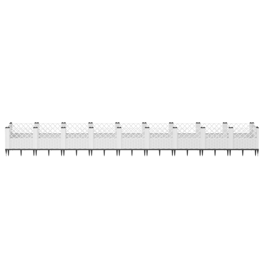 Plantekasse med plugger hvit 363,5x43,5x43,5 cm PP