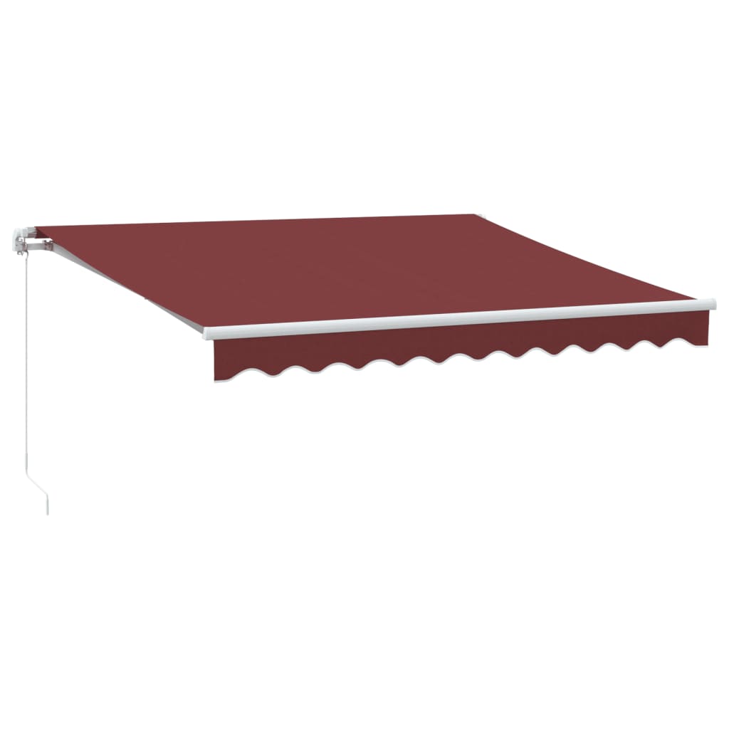 Manuell uttrekkbar markise med LED burgunder 300x250 cm