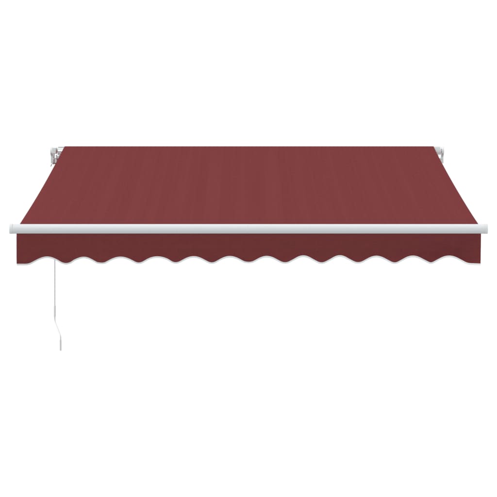 Manuell uttrekkbar markise med LED burgunder 300x250 cm