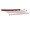 Manuell uttrekkbar markise med LED burgunder 300x250 cm