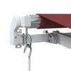 Manuell uttrekkbar markise med LED burgunder 300x250 cm