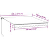 Manuell uttrekkbar markise med LED burgunder 300x250 cm