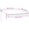 Automatisk uttrekkbar markise med LED burgunder 300x250 cm