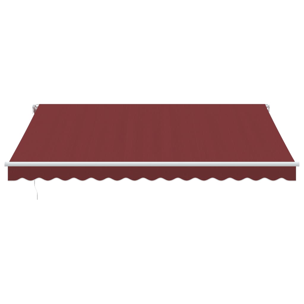 Manuell uttrekkbar markise med LED burgunder 400x300 cm