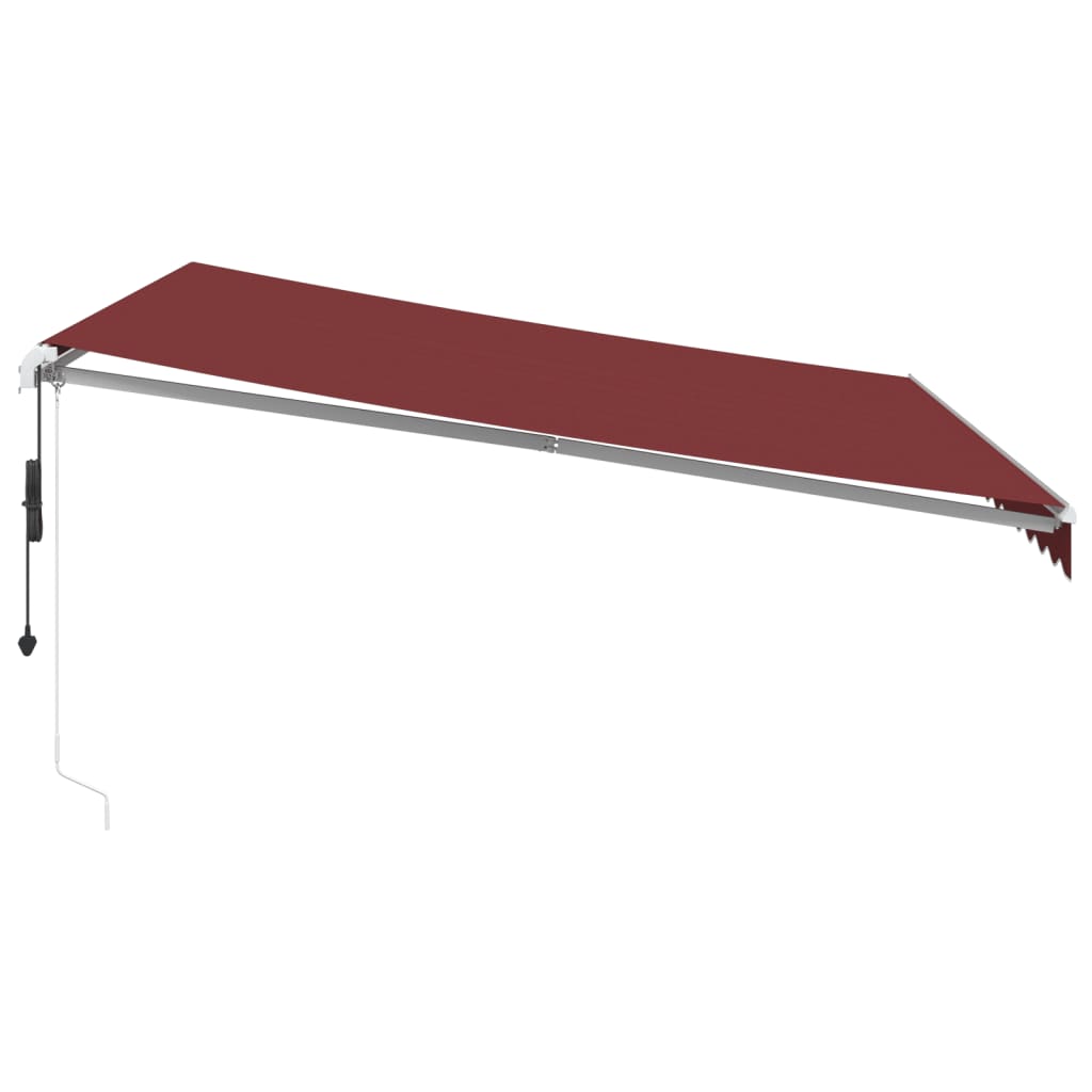 Automatisk uttrekkbar markise med LED burgunder 400x300 cm