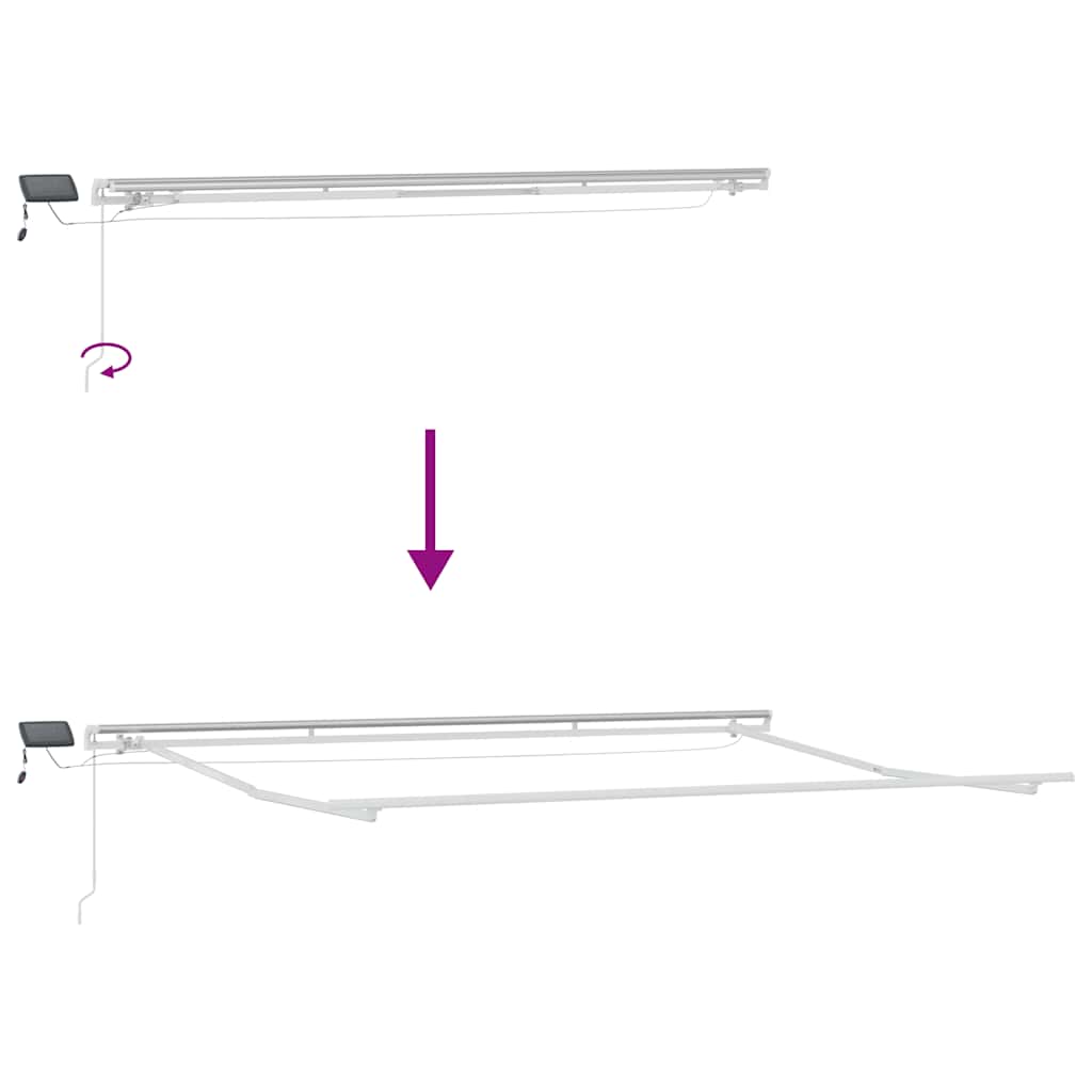Manuell uttrekkbar markise med LED burgunder 450x300 cm