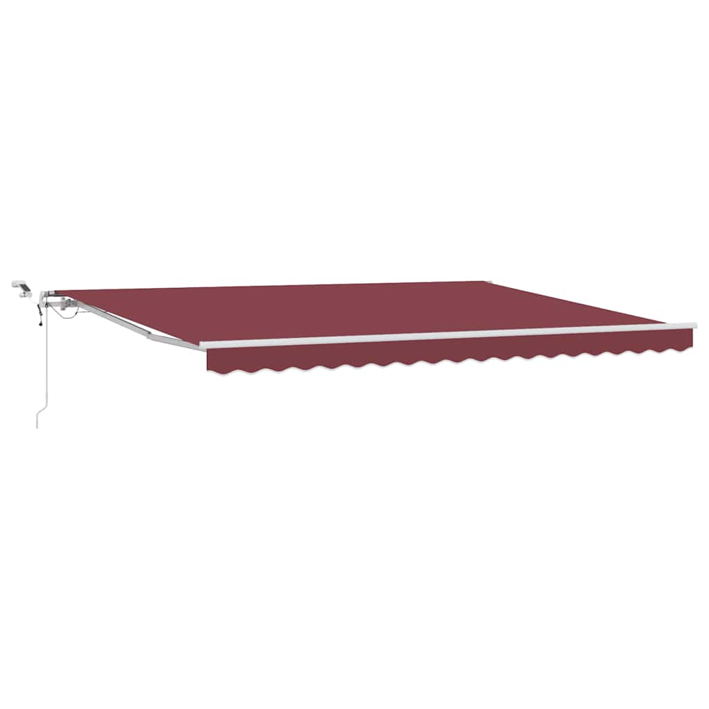 Automatisk uttrekkbar markise med LED burgunder 450x300 cm