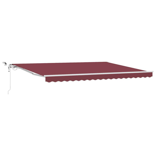 Automatisk uttrekkbar markise med LED burgunder 450x300 cm