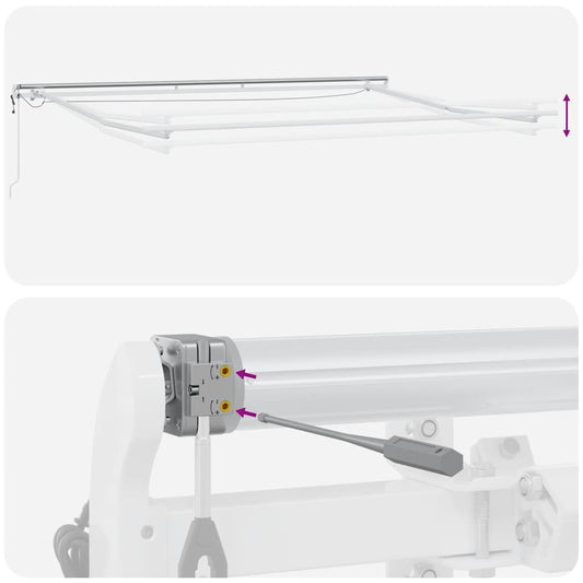 Automatisk uttrekkbar markise med LED burgunder 450x300 cm