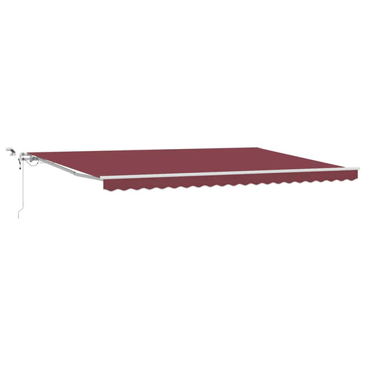 Automatisk uttrekkbar markise med LED burgunder 500x300 cm